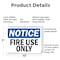Signmission Fire Use Only OSHA Notice Sign, Plastic, 10in W x 7in L, 2PK OS-2PACK-NS-P-710-L-12709 - alternate 3